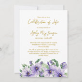 Pansy Celebration of Life Funeral Kaart (Voorkant)