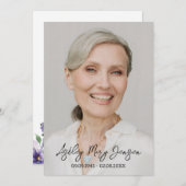 Pansy Celebration of Life Photo Funeral Kaart (Voorkant / Achterkant)