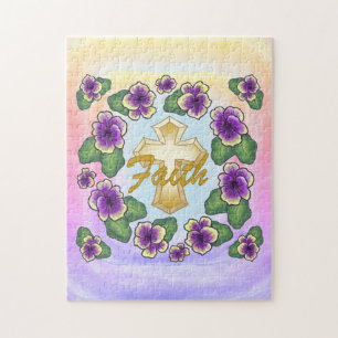 Pansy christelijk kruis legpuzzel