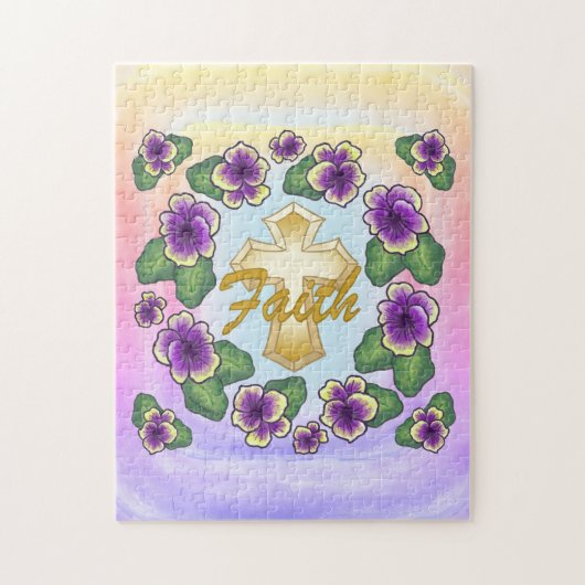Pansy christelijk kruis legpuzzel (Verticaal)