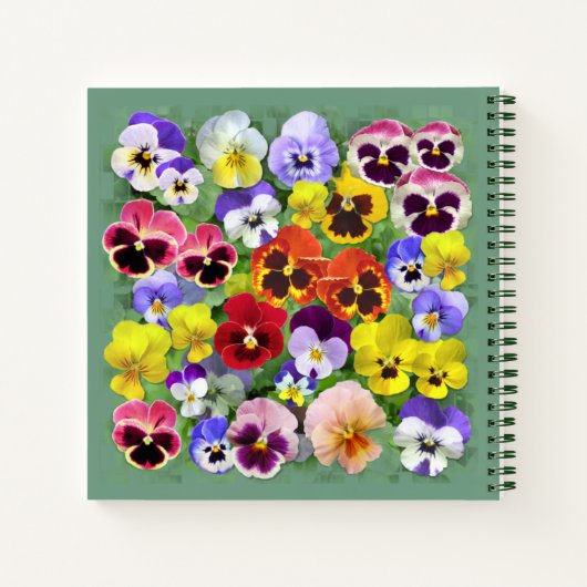 Pansy Collage Aangepaste Naam Notitieboek (Achterkant)