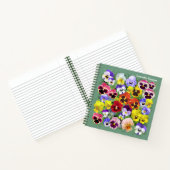 Pansy Collage Aangepaste Naam Notitieboek (Binnen)