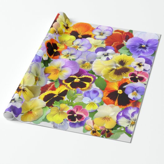  Pansy Collage Cadeaupapier (Uitgerold)