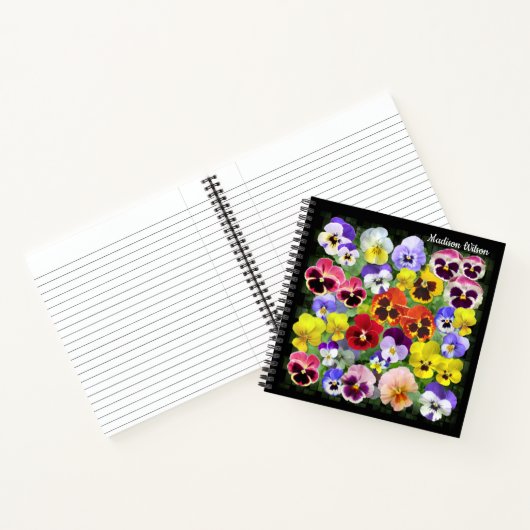 Pansy Collage Custom Name Notebook Notitieboek (Binnen)