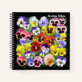 Pansy Collage Custom Name Notebook Notitieboek (Voorkant)