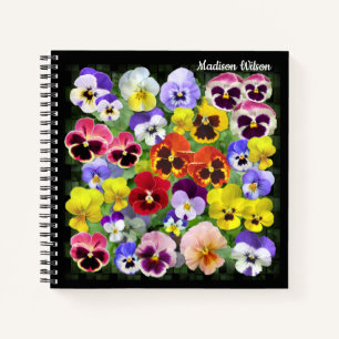 Pansy Collage Custom Name Notebook Notitieboek