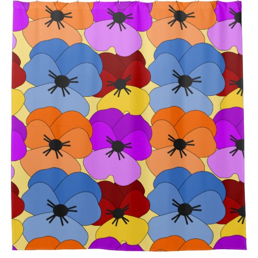 Pansy Collage Douchegordijn (Voorkant)