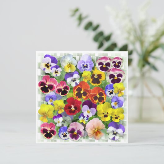 Pansy Collage Kaart (Staand voorkant)