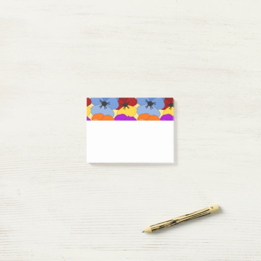 Pansy Collage Post-it® Notes (Op bureau)