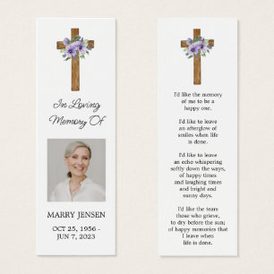 Pansy Cross Foto Funeraire Boeklegger Mini Visitekaartjes