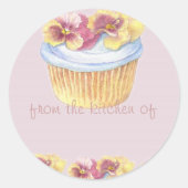 PANSY CUPCAKE ILLUSTRATION KITCHEN ETIKET (Voorkant)