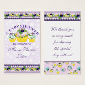 Pansy Cupcakes - Baby shower gunst Gift Labels Visitekaartjes (Voorkant /achterkant)