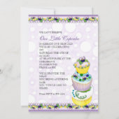 Pansy Cupcakes Girl Birthday Party Invitation Kaart (Achterkant)