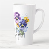 Pansy "Dank je!" Bewerkbare slogan en naam Latte Mok (Rechts)