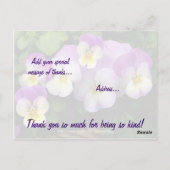 Pansy ~ Dank je ~ Briefkaart (Achterkant)