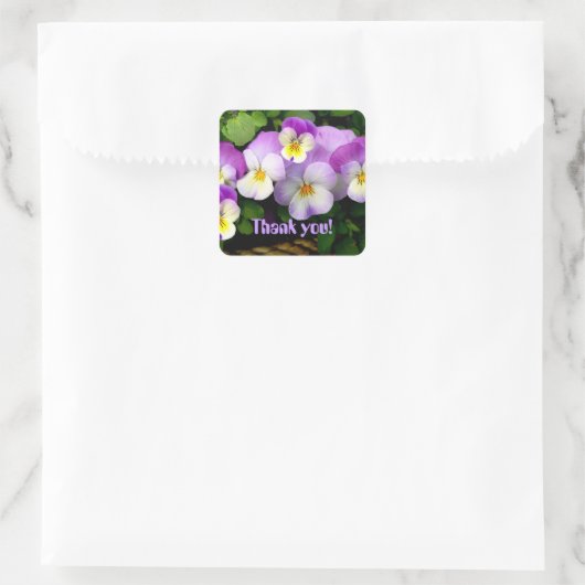 PANSY "Dank je!" Vierkante Stickers (Tas)