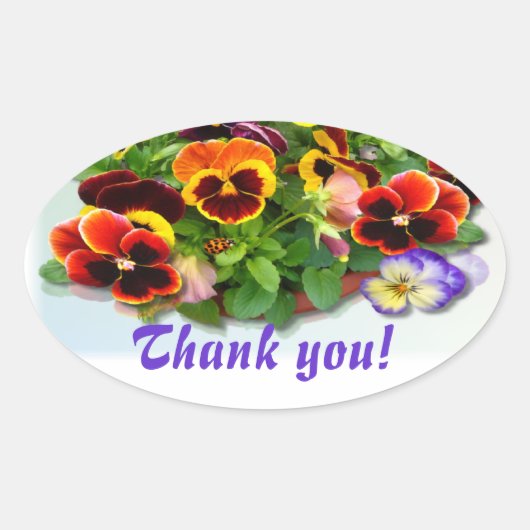 PANSY DELIGHT ~ Ovaal Envelop Sealer / Sticker (Voorkant)