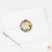Pansy Design Ronde Sticker (Envelop)