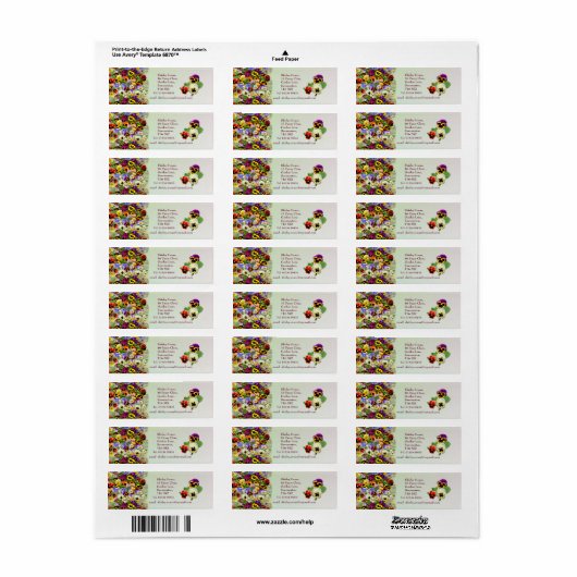 Pansy Display Etiket (Full Sheet)