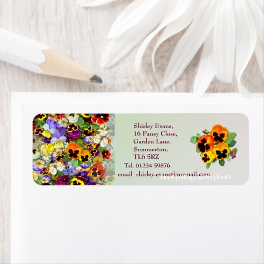 Pansy Display met Butterflies Etiket (Insitu)