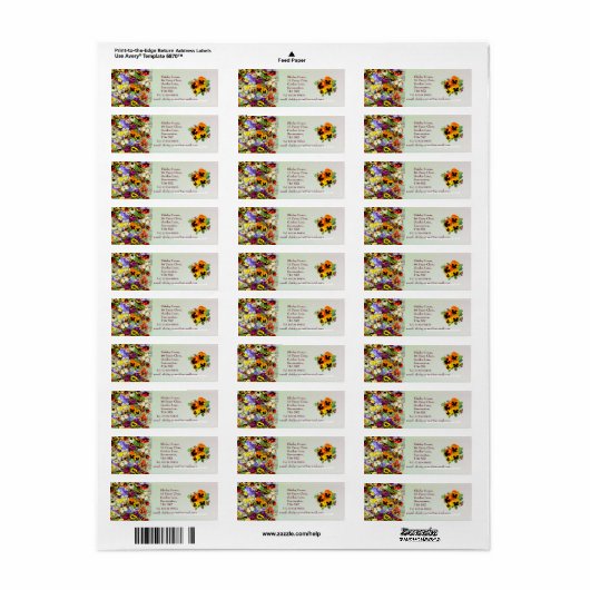 Pansy Display met Butterflies Etiket (Full Sheet)