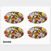 Pansy display met vlindervierkante sticker (Vel)