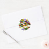Pansy Display Verjaardag Groeten Ronde Sticker (Envelop)