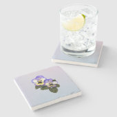 Pansy Duo Stenen Onderzetter (Zijkant)