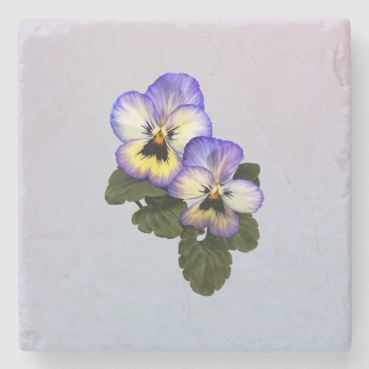 Pansy Duo Stenen Onderzetter (Voorkant)