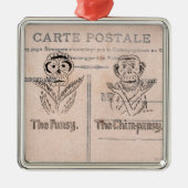 Pansy en Chimp Humor Metalen Ornament (Voorkant)