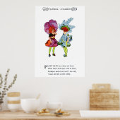 Pansy en Larkspur Poster (Keuken)