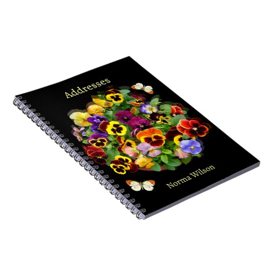 Pansy en vlinder adresboek notitieboek (Rechterzijde)