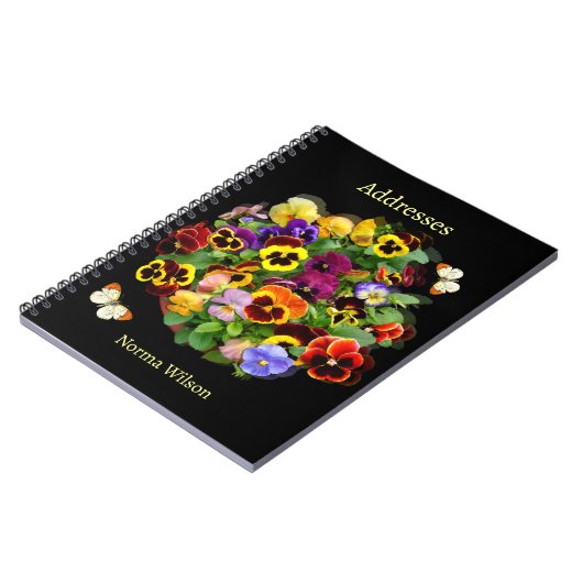 Pansy en vlinder adresboek notitieboek (Linkerzijde)