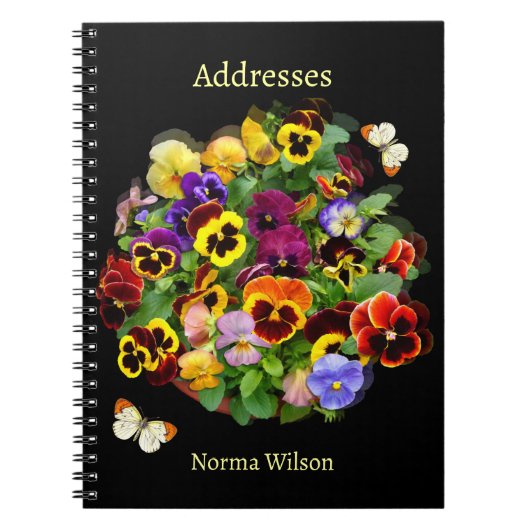 Pansy en vlinder adresboek notitieboek (Voorkant)