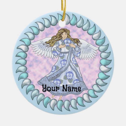 Pansy Engel Keramisch Ornament (Voorkant)