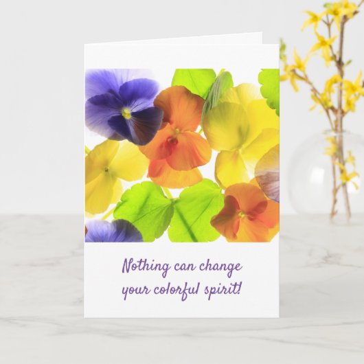 Pansy Enmoediger Cancer Support Kaart (Gele Bloem)