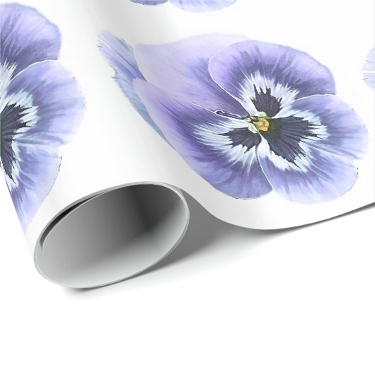 Pansy Face Paars Cadeaupapier (Rol Hoek)