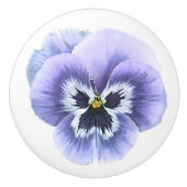 Pansy Face Paars Keramische Knop (Voorkant)