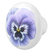 Pansy Face Paars Keramische Knop (Rechts)