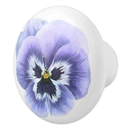 Pansy Face Paars Keramische Knop