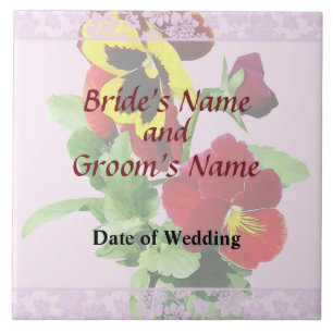 Pansy Family Wedding Products Tegeltje