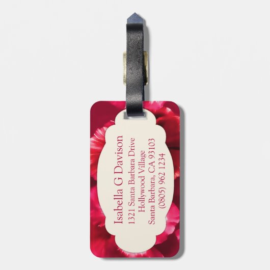 Pansy floral fine art botanisch genaamd bagagelabe bagagelabel (Achterkant verticaal)