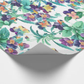 Pansy Floral Garden Flowers Wrapping Paper Cadeaupapier (Hoek)