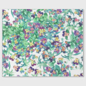 Pansy Floral Garden Flowers Wrapping Paper Cadeaupapier (Vlak)