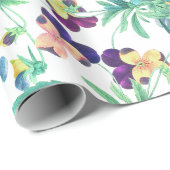 Pansy Floral Garden Flowers Wrapping Paper Cadeaupapier (Rol Hoek)