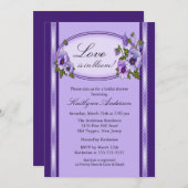 Pansy Floral Lijst Bridal Shower Kaart (Voorkant / Achterkant)