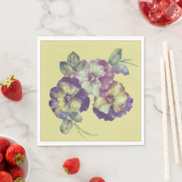 Pansy Floral Paper Napkins | Elegant Garden Table  Servet