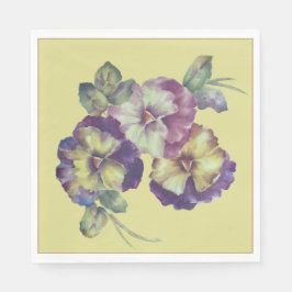 Pansy Floral Paper Napkins | Elegant Garden Table  Servet