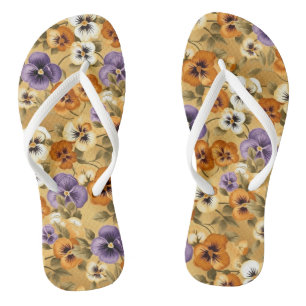 Pansy Floral Pattern Teenslippers