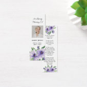 Pansy Floral Photo Funeral Memorial Bookmark Mini Visitekaartjes (Bureau)
